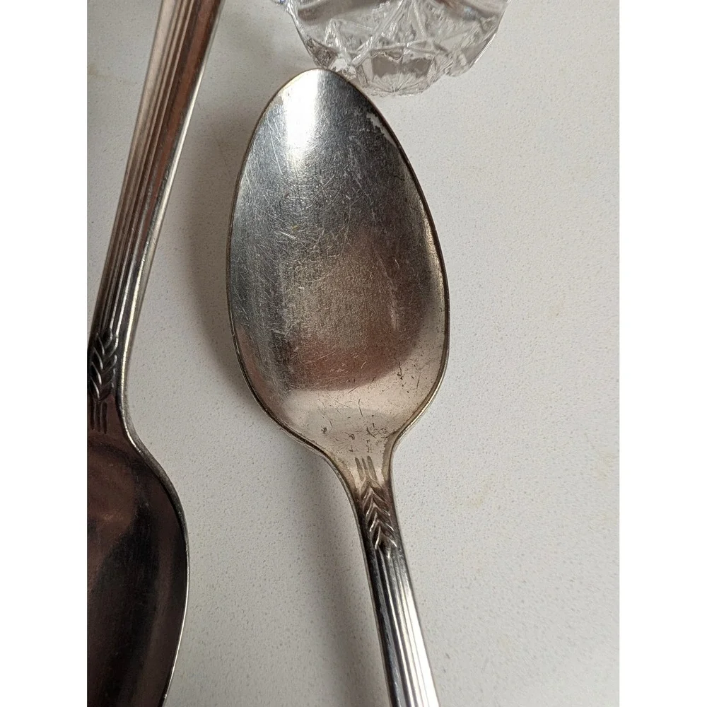 Vintage 1939 Wm Rogers Allure Silverplate Teaspoons Set of 3 Art Deco